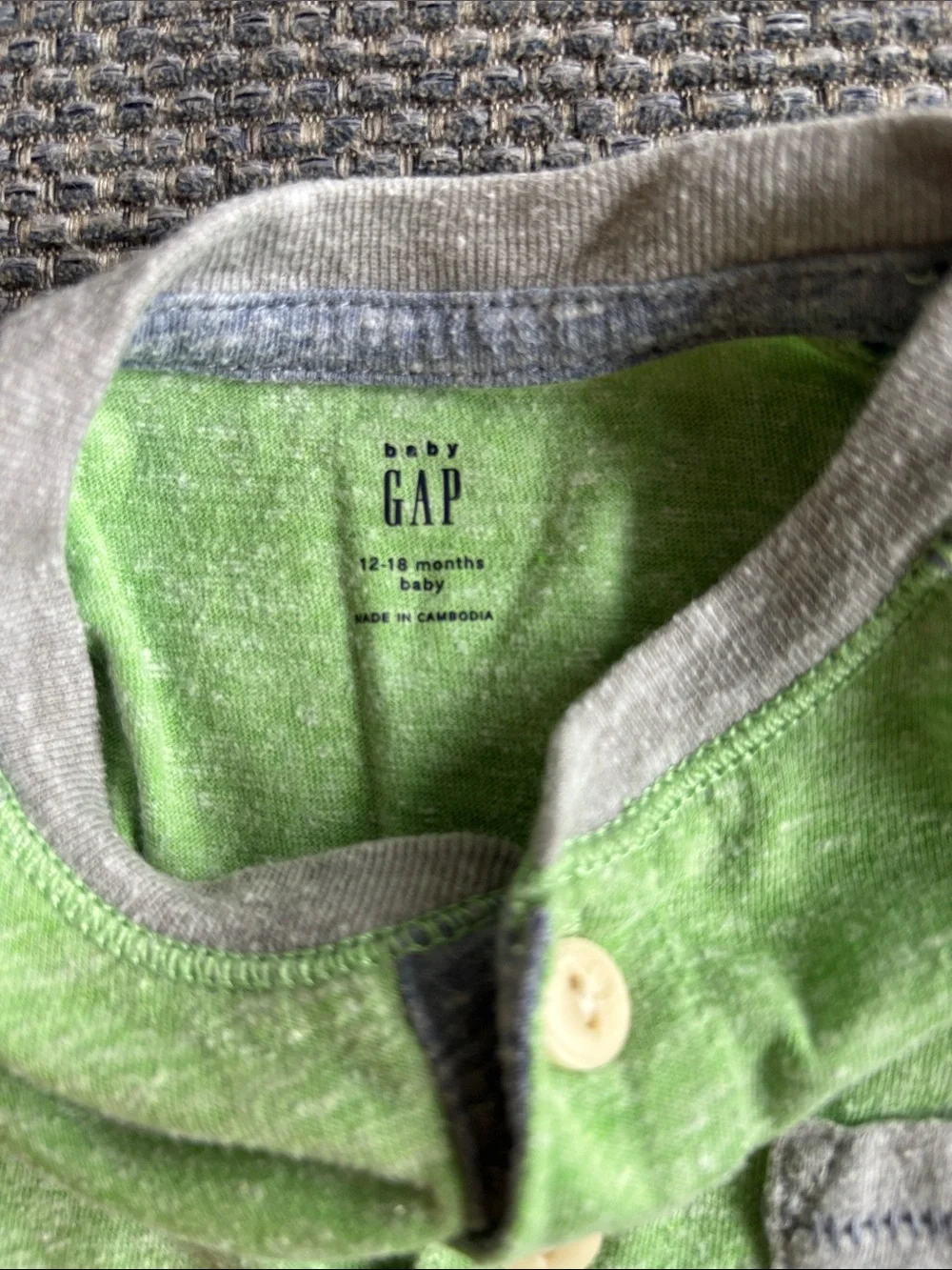 Gap Kids 3-Pc. Bundle | Blue Romper, Grn LS Onesie, Blue LS Dino Tee | Sz 12-18M